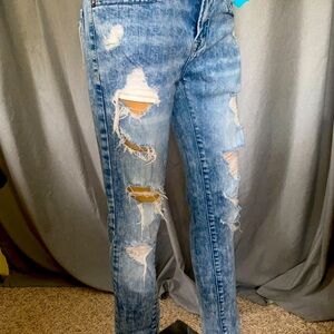 American eagle jeans. men’s distressed, blue, Denim.